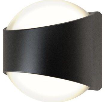 Ansell Lighting AMISACU BL WW  Misano Curve 11W 3000K IP65 Black Up Down LED Wall Light Sale