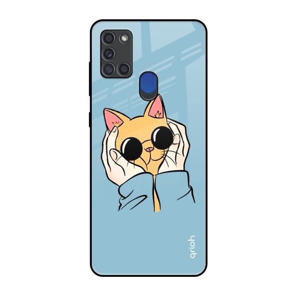 Adorable Cute Kitty Glass Case For Samsung A21s Online now