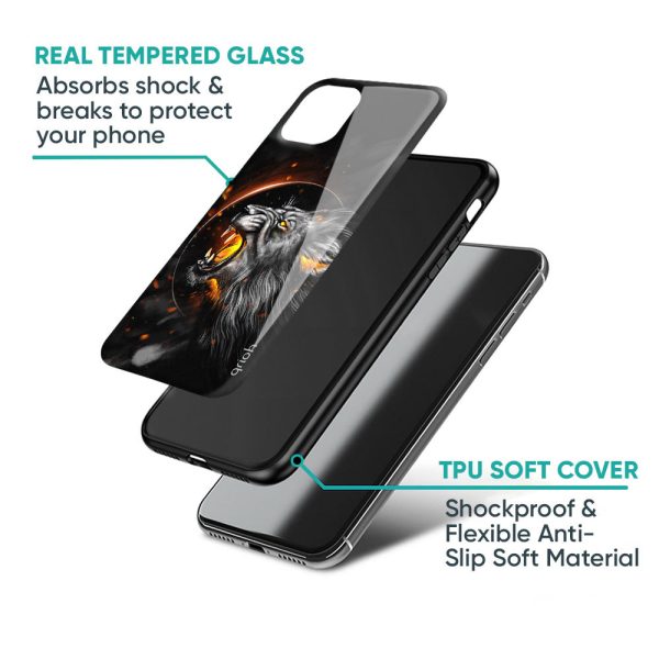 Aggressive Lion Glass Case for iPhone 12 Pro For Cheap