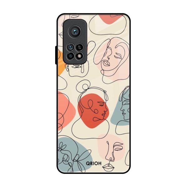 Abstract Faces Glass Case for Xiaomi Mi 10T Pro For Discount