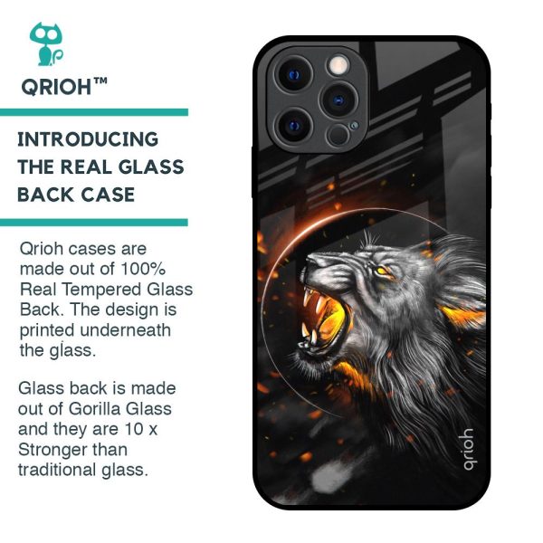 Aggressive Lion Glass Case for iPhone 12 Pro For Cheap