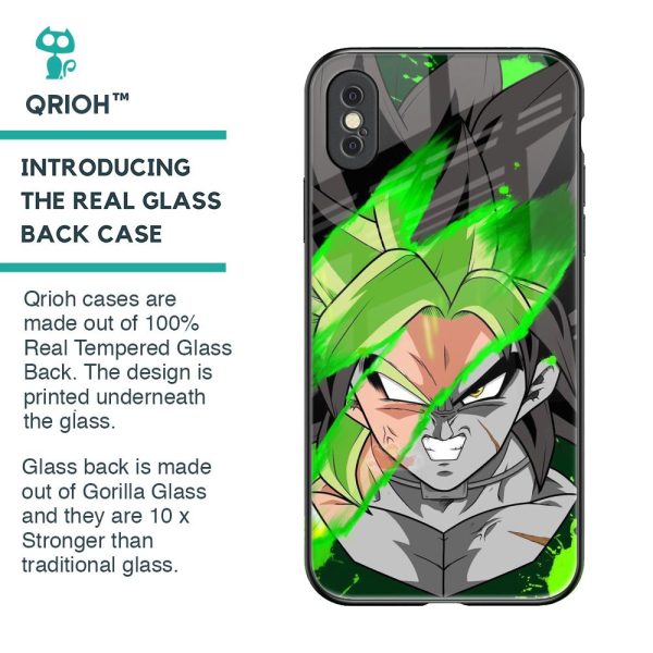 Anime Green Splash Glass Case for iPhone XS on Sale