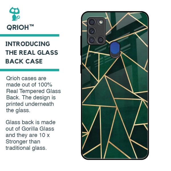 Abstract Green Glass Case For Samsung A21s on Sale