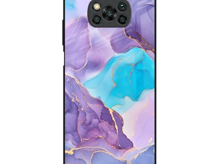 Alcohol ink Marble Glass Case for Poco X3 Online Sale