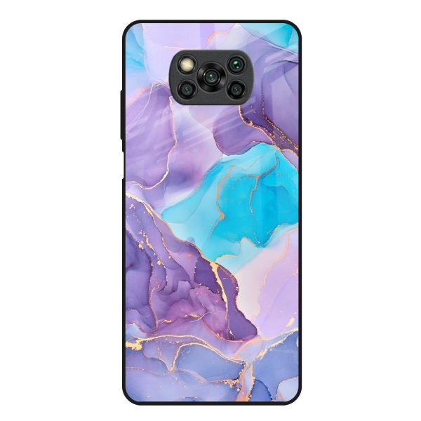 Alcohol ink Marble Glass Case for Poco X3 Online Sale