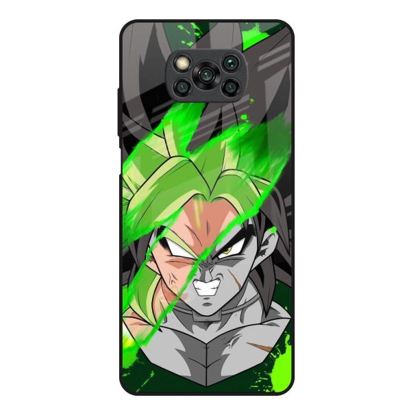 Anime Green Splash Glass Case for Poco X3 Online Sale