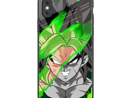 Anime Green Splash Glass Case for iPhone XS on Sale