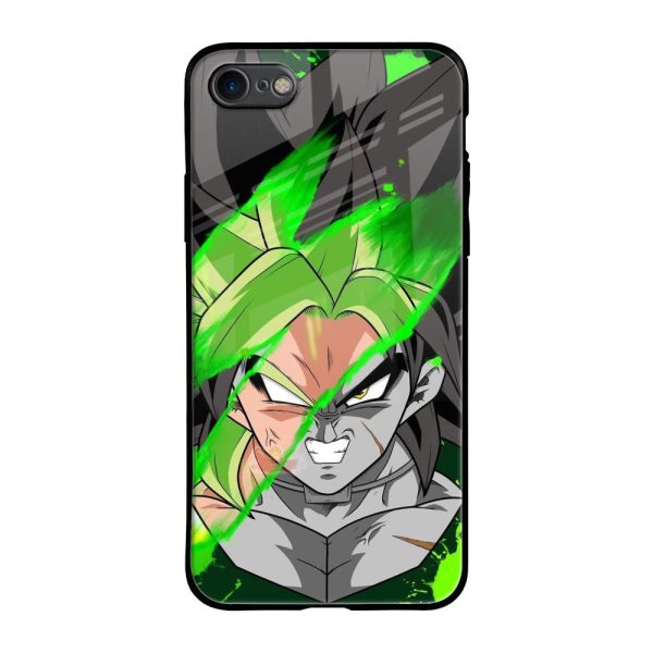 Anime Green Splash Glass Case for iPhone SE 2020 Cheap