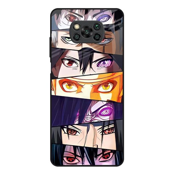 Anime Eyes Glass Case for Poco X3 Online Sale