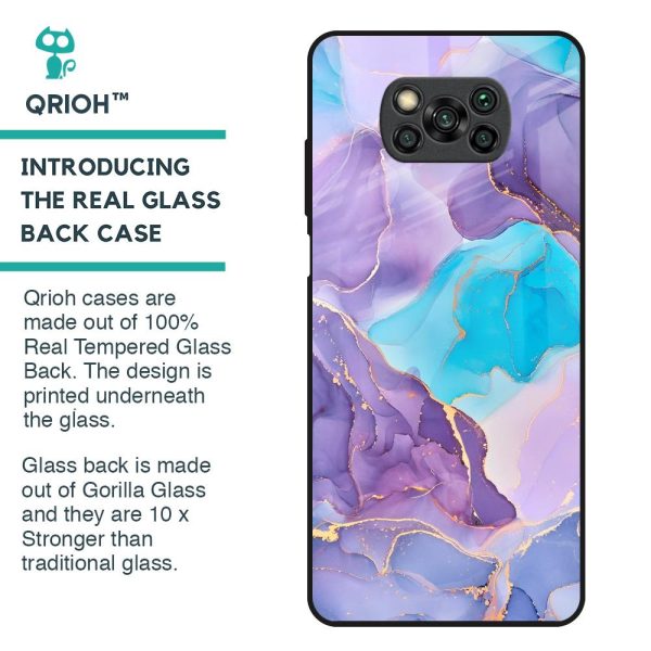 Alcohol ink Marble Glass Case for Poco X3 Online Sale