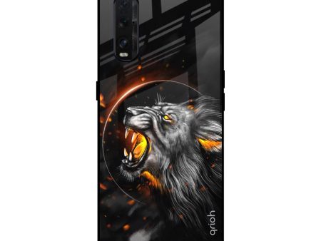 Aggressive Lion Glass Case for Oppo Find X2 Discount