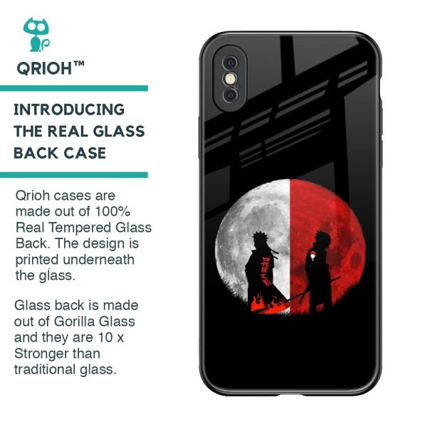 Anime Red Moon Glass Case for iPhone XS Max Discount