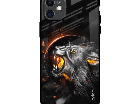 Aggressive Lion Glass Case for iPhone 11 Online now