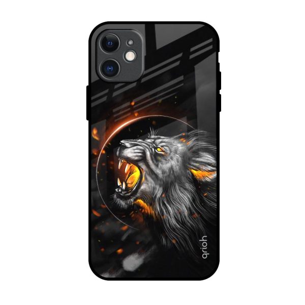 Aggressive Lion Glass Case for iPhone 11 Online now