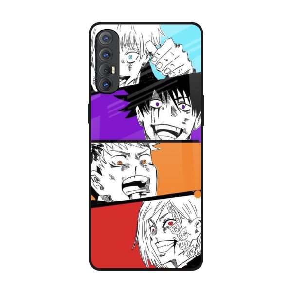 Anime Sketch Glass Case for Oppo Reno 3 Pro Cheap