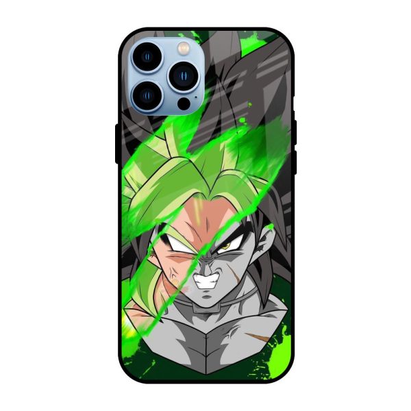 Anime Green Splash Glass Case for iPhone 13 Pro Max Discount