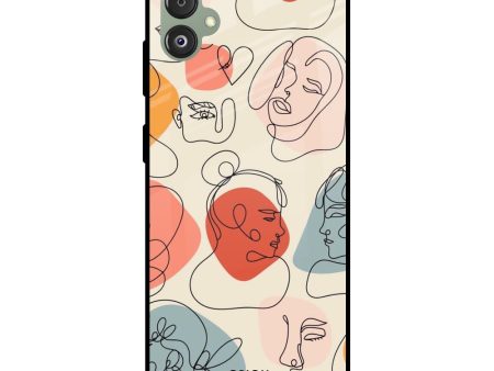 Abstract Faces Glass Case for Samsung Galaxy F14 5G on Sale