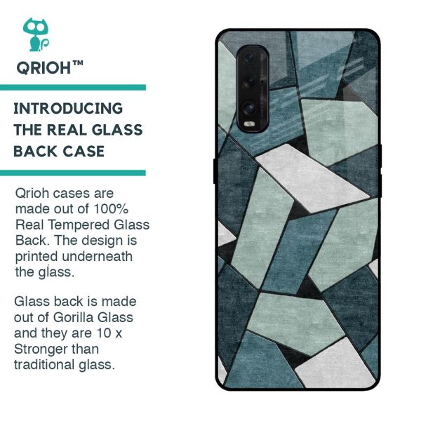 Abstact Tiles Glass Case for Oppo Find X2 For Cheap