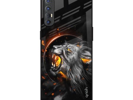 Aggressive Lion Glass Case for Oppo Reno 3 Pro Cheap