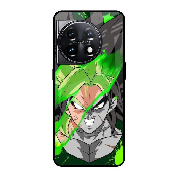 Anime Green Splash Glass Case for OnePlus 11 5G Online now