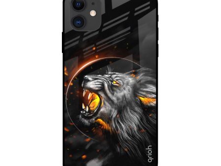 Aggressive Lion Glass Case for iPhone 12 on Sale