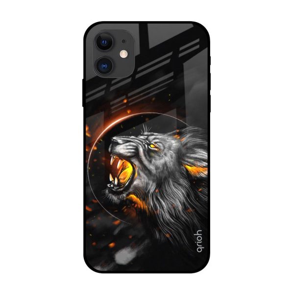 Aggressive Lion Glass Case for iPhone 12 on Sale