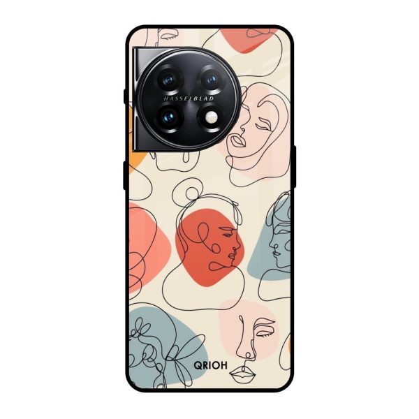 Abstract Faces Glass Case for OnePlus 11 5G Online now