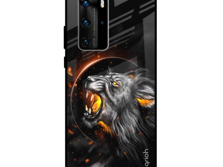 Aggressive Lion Glass Case for Huawei P40 Pro Hot on Sale