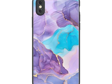 Alcohol ink Marble Glass Case for iPhone XS Fashion