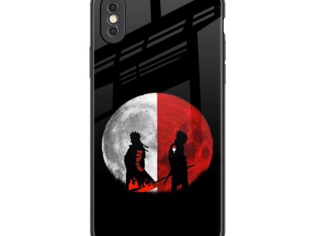 Anime Red Moon Glass Case for iPhone XS Max Discount