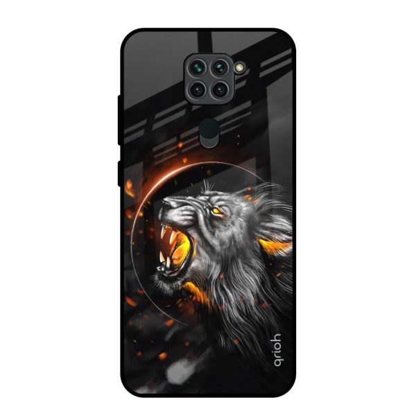 Aggressive Lion Glass Case for Redmi Note 9 Online now