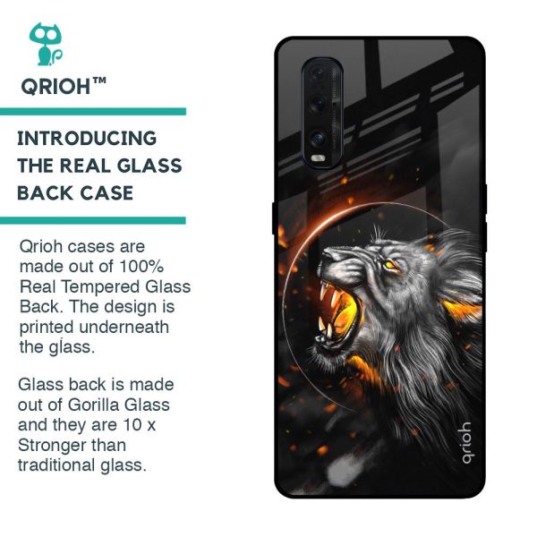 Aggressive Lion Glass Case for Oppo Find X2 Discount