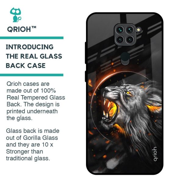 Aggressive Lion Glass Case for Redmi Note 9 Online now