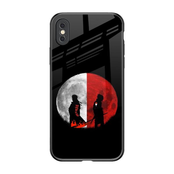 Anime Red Moon Glass Case for iPhone XS Sale