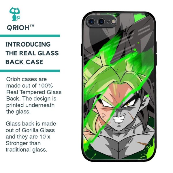 Anime Green Splash Glass Case for iPhone 8 Plus Fashion