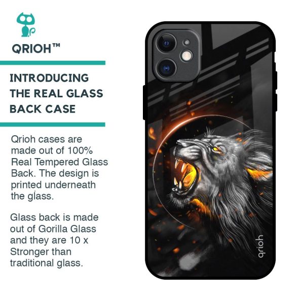 Aggressive Lion Glass Case for iPhone 11 Online now