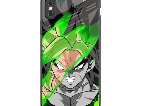 Anime Green Splash Glass Case for iPhone XS Max For Sale