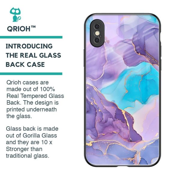 Alcohol ink Marble Glass Case for iPhone XS Fashion