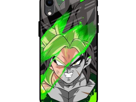 Anime Green Splash Glass Case for iPhone XR For Sale