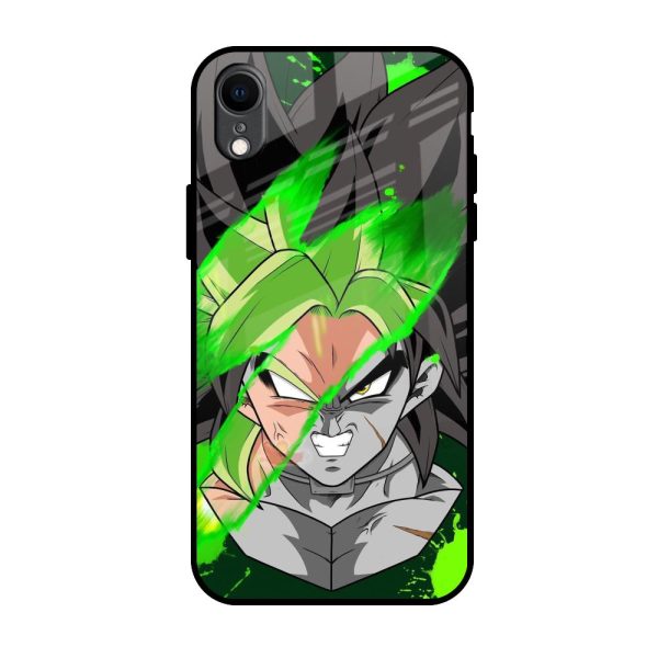 Anime Green Splash Glass Case for iPhone XR For Sale