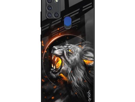 Aggressive Lion Glass Case for Samsung A21s Online now