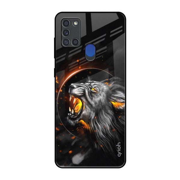 Aggressive Lion Glass Case for Samsung A21s Online now