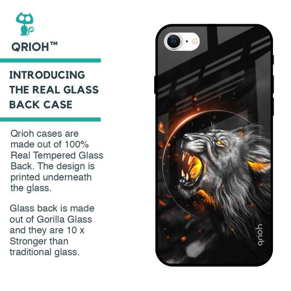 Aggressive Lion Glass Case for iPhone SE 2022 Online now