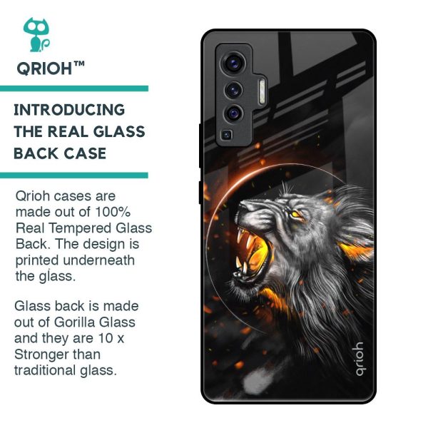 Aggressive Lion Glass Case for Vivo X50 Online