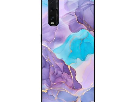 Alcohol ink Marble Glass Case for Oppo Find X2 on Sale