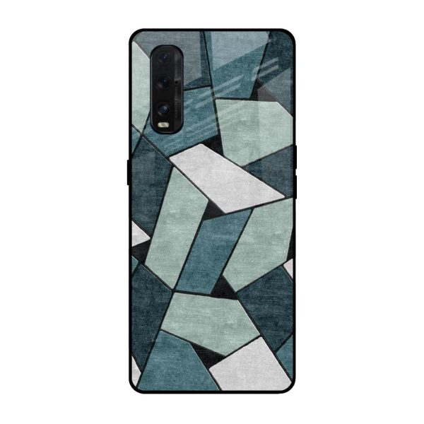 Abstact Tiles Glass Case for Oppo Find X2 For Cheap