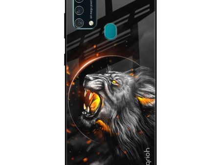 Aggressive Lion Glass Case for Samsung Galaxy F41 For Cheap