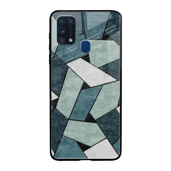 Abstact Tiles Glass Case for Samsung Galaxy M31 Prime Fashion