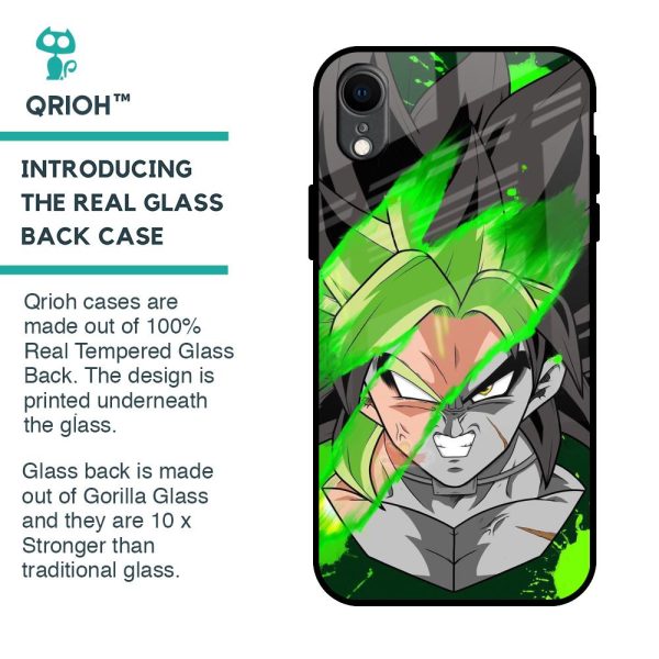 Anime Green Splash Glass Case for iPhone XR For Sale