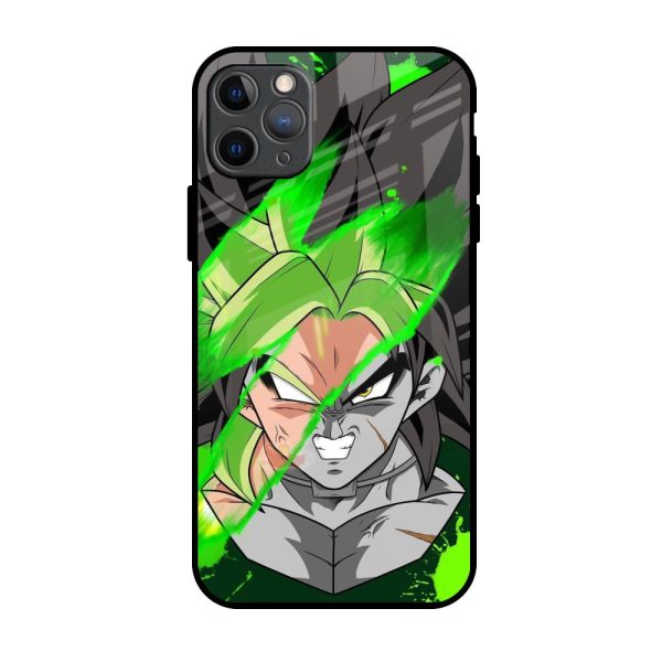 Anime Green Splash Glass Case for iPhone 11 Pro Max Fashion